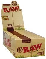 RAW Organic Hemp Natural Unrefined Rolling Paper 70mm Single Wide Size (50 Pack Box)