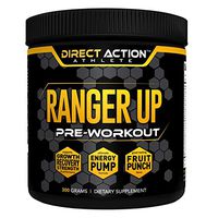 Direct Action Athlete Ranger Up Pre-Workout Powder (Fruit Punch) | Advanced Non-GMO Formula for Explosive Strength & Stamina | Muscle Growth & Energy Support