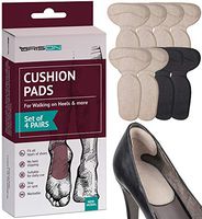 Heel Cushion Pads for Women and Men - 4 Pairs - Comfortable Suede Reusable Soft Shoe Inserts Self-Adhesive Foot Care Protector Grips Liners - Heel Pain Relief Bunion Callus Blisters