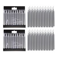 Mega Candles 40 pcs Unscented Silver Mini Taper Candle, 4 Inch Tall x 1/2 Inch Diameter, Great for Casting Chimes, Rituals, Spells, Vigil, Witchcraft, Wiccan Supplies, Wax Play & More