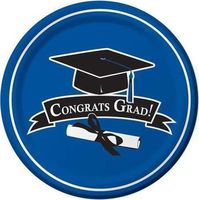 Congrats Grad 9" Plates - Blue