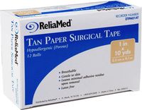 ReliaMed 1" x 10 yds. Tan Tape, Paper, Roll, Latex-Free (1 Roll) by ReliaMed Tape Corp