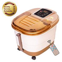 Portable Foot Spa Bath Massager, Bubble Heat LED Display Vibration Infrared Relax, All in One Luxurious Motorized Rolling Massage Heat Wave Digital Temperature Control [US Stock]