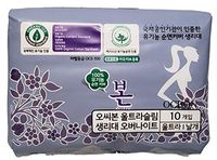 Korean Bon Organic Cotton Sanitary Pads with Wings Overnight 10 Count (1)