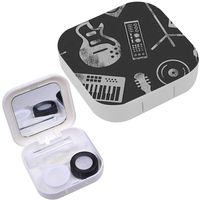 Portable Contact Lens Case Box Travel Kit Mirror + Bottle + Tweezers Container Holder [ Music ]