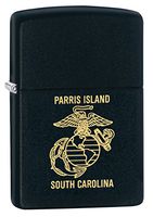 Zippo USMC Parris Island Black Matte Pocket Lighter