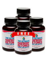 Ultimate Raspberry Ketone Buy 3 Get 1 Free (240 Caps, 60-Day Supply) with 500mg Highest Grade Formula + African Mango for Appetite Suppression