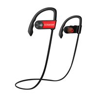Wireless Bluetooth Sports Headphones Sport Waterproof Stereo with Bass Noise Cancelling Ergonomic Design Secure Fit in Ear Headsets (Red)