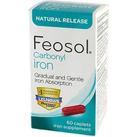 Feosol Carbonyl Iron Supplement Caplets Natural Release 60 Caplets (Pack of 4)
