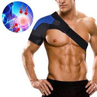 Shoulder Support Rotator Cuff Brace for Men and Women- Adjustable Compression Sleeve for Exercise, Pain Relief and Injuries Recovery- One Size for Shoulder Width from  14'' to 21'' (red, Left)