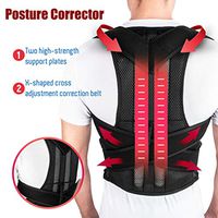 JMung'S Back Brace Posture Corrector Fully Adjustable Support Brace with Lumbar Support Belt for Men & Women Keep from Slouching,Black,XXXXL