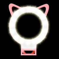 Cuitan Selfie Light Ring Camera Fill Light for Smart Phone Camera Photography Video, Cat Shape Selfie LED Camera Light Rechargeable Beauty Photo Shoot Selfie Night Light for iPhone / Android - Pink