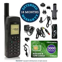 BlueCosmo Iridium 9555 Satellite Phone & 3000 Minute 2 Year Global Prepaid SIM Card - Voice, SMS Text Messaging - Rollover - Online Activation - 24/7