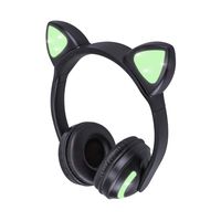 MKDMiD Cat Ear Bluetooth Headphones, Adjustable Hi-Fi Deep Bass Luminated Light Bluetooth Wireless Over Ear Headset with Soft Comfortable Protein Earpads for Travel Work Cell Phones PC TV