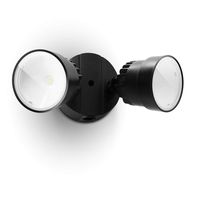 LUTEC P6221B 1130 Lumen 15 Watt 28 LED Dual-Head Floodlight Outdoor, Waterproof Exterior Security Wall Light for Patio, Garden,Yard-Black