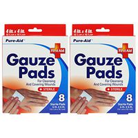 Pure-Aid Gauze Pads 4inch x 4inch-8cts (2 Pack)
