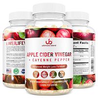 Apple Cider Vinegar Capsules + Cayenne Pepper – 1500mg Plant-Based Vegan ACV Supplement Promotes Healthy Digestion, Detox and Cleansing for Immune Function and Blood Sugar Support (60 Veggie Caps)