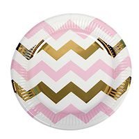 Neviti 771662 Pattern Works-Plate Pink Chevron, 23 x 23 x 1.5 cm