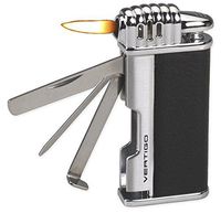 Lotus Vertigo Puffer Angled Flame Pipe Lighter w/Tamper Scraper Spike (Black)