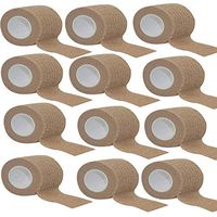 Adhesive Wrap Bandage Rolls - Stretch Self-Adherent Cohesive Tape for Sports/Wrist/Ankle Swelling Sprains 5 Yards Each 12 Pcs