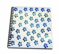 3dRose db_152097_2 Aqua Hawaiian Flowers Hibiscus Memory Book, 12 by 12-Inch
