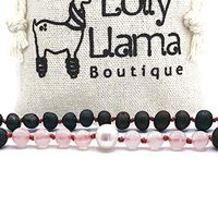 Raw Amber Necklace (Unisex) Alternative Pain Relief - Certified Genuine Baltic Amber Necklace - Rose Pearl