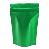 Clear Window Standup Colored Metallic Mylar Ziplock Bag (100 Pack) (Green, Standup | 7.5oz)