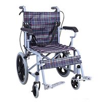 Wheelchairs Wheelchair Elderly Wheelchair Folding Lightweight Wheelchair Disabled Wheelchair Scooter Trolley Can Bear 100 kg (Color : Blue, Size : 468969cm)