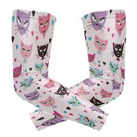 LEVEIS Cat Seamless Pattern Arm Sleeves UV Protection for Men Women Sunblock Protective Gloves Running Golf Cycling Driving Long Arm Cover 1 Pair