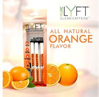 Pure LYFT, Clean Caffeine, All Natural Orange Vegan Pre Workout Energy Drink Powder (6 Sticks)