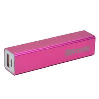 Woods 0515988810 Rechargeable USB Portable Power with 2600-MAh and 24-Inch Micro USB Charging Cord, Fuchsia
