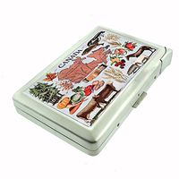Perfection In Style Metal Cigarette Case with Built in Lighter Vintage Canada Design 002