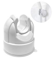 Shower Head Holder, Bathroom Removable Reusable Rotatable Adjustable Angle Suction Cup Handheld Shower Head Holder with Suction Cup Adhesive NO Drill Tool Free Shower Bracket (White)