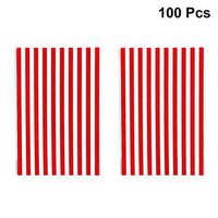 TOYANDONA 100pcs Gift Wrapping Bags Candy Treat Bags Stripe Goodie Bag for Wedding Baby Shower Birthday Party Dessert Cookie Snack Party Favor (Red)