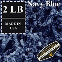 Mighty Gadget (R) 2 LB Navy Blue Crinkle Cut Paper Shred Filler for Gift Wrapping & Basket Filling
