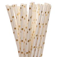 Twinkle Twinkle Little Star Paper Straws (gold foil star, 100)