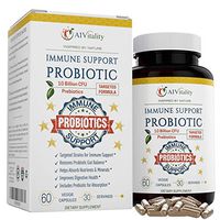 Immune Support Probiotic Targeted Strains Formula – Prebiotic Digestive Health with Vitamin C and Zinc, Acid & Bile Resistant Premium Delayed Release Veggie Capsules Supplement Superior 10 Billion CFU