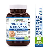 Pure Naturals Probiotic 30 Billion CFU's - 13 Probiotic Strains - 60 Veggie Capsules *Supports Digestive Health *Promotes Healthy Intestinal Flora *Restores Natural Balance of Good Bacteria