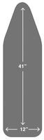 TIVIT Ironing Board Cover 12 x 41 Pro Grip Pad Covers w/3 Fastener Straps & Pull Bungee Cord - Durable Scorch & Stain Resistant Padded Layers, Heat Reflective AlumiTek PRO Top Coat - Made in Italy
