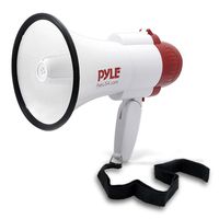 Pyle Handheld Portable Compact Bullhorn Megaphone Speaker with Built-in Alarm Siren, Adjustable Volume & Voice Changer - Battery Powered Includes Wearable Strap - Indoor Outdoor Use - PMP39VC ( Red )