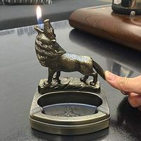 New Novelty Wolf Refillable Butane Table Lighter Cigarette Cigar