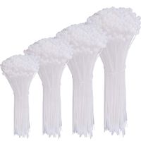 AUSTOR 600 Pieces Zip Ties White Nylon Cable Zip Ties Heavy Duty Cable Ties in 4 6 8 10 Inches for Home Office Garage and Workshop(Each Size 150 Pcs)