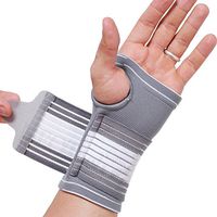 Neotech Care Hand Palm Wrist Support (1 Pair) - Adjustable Compression Strap - Elastic & Breathable Fabric - for Tendonitis, Sport, Bowling, Boxing - Grey Color (Size XL)