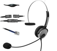 Voistek Corded Call Center Telephone RJ Headset Noise Cancelling Headphone with Microphone and Quick Disconnect for Cisco 7970 9971 Office IP phones and Planronics M10 M12 M22 MX10 Amplifiers (Mono H10PCIS)
