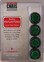 Chris Products CH4G Green Motorcycle Mini License Plate Reflector, 4 Pack by Chris Products
