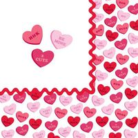 Sweet Greetings Valentine Paper Luncheon Napkins 18 Per Pack