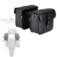 Motorcycle Saddle Bags, 2 Pack Universal PU Leather Saddlebags for Honda Shadow Suzuki Boulevard Sportster