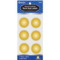 Bazic 2 inches Gold Foil Notary Certificate Seal Label (42 Pack), Case of 144