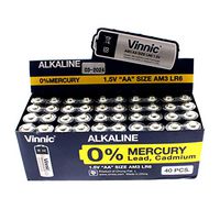 40pc Vinnic AA Alkaline Batteries Great For Gifts, Remotes, Alarms, Flashlights