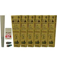 Organic Pre Rolled Cones Rolling Paper Cones 1 1/4 Classic Pre-Rolled 36 Cones Organic Raw Extract Cone Hand Rolled Papers Ultra Thin Slow Burn One Hitter Brown With Filter Tips Natural Mystic 6 Packs
